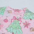Pink Abstract Print Stand Neck Slim Fit Long Sleeve Top - Foto 6