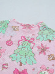 Pink Abstract Print Stand Neck Slim Fit Long Sleeve Top - Miniatuur