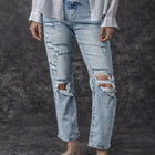 Jeans taille haute Slim Slim Slim Bleu Bleu Ciel - Thumbnail