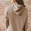 Rose Tan Thermal Textured Lace Drawstring Baggy Hoodie - Foto 5