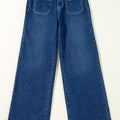 Sail Blue Wide Leg Pocketed High Waist Jeans - Foto 5