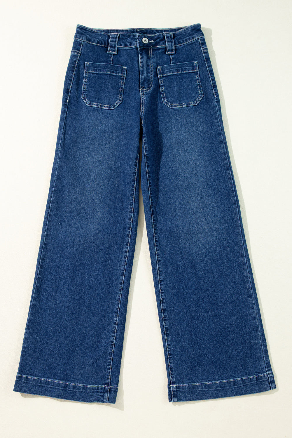 Sail Blue Wide-Leg-Jeans mit hoher Taille und Taschen