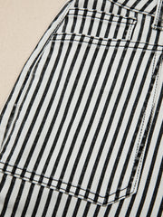 Black Stripe Patch Pocket High Waist Shift Denim Jeans - Women's Fashion Image 6 - Miniatuur