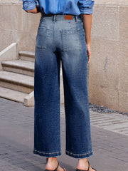 Bluing Mimimalist Patch Pocket Damjeans i shifts - Dammode Bild 2 - Miniatuur