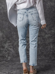 Jeans taille haute Slim Slim Slim Bleu Bleu Ciel - Miniatuur