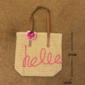 Khaki Hello Boho handgewebte Blumenakzent-Reise-Tasche - Foto 5