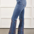Ashleigh Blue Embroidered Flare Leg Jeans - Damesmode Afbeelding 3 - Foto 3