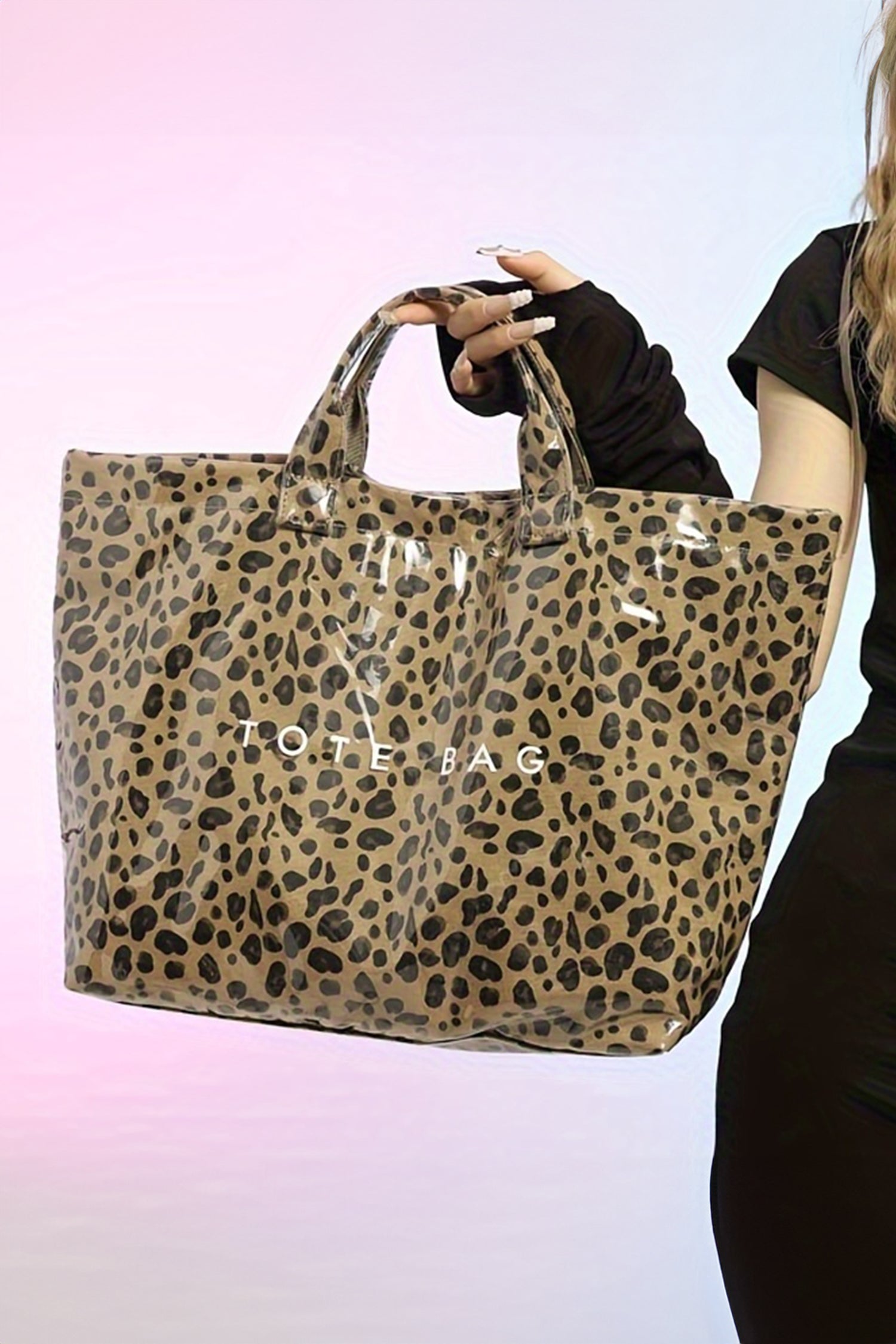 Brown Leopard PU Leather Water Proof Tote Bag - Damesmode Afbeelding 2
