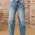 Dusk Blue Vintage Washed Seam Detail Shift Jeans - Foto 4