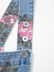 Myosotis Floral Print Denim Shortalls - Miniatuur
