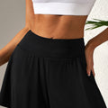 Black Solid Color High Waist Wide Leg Swim Bottom - Damesmode Afbeelding 5 - Foto 5