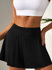Pantaloni da nuoto a vita alta e gamba larga neri - Damesmode Afbeelding 5 - Miniatuur