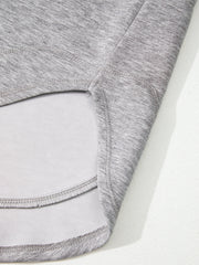 Ljusgrå färgblock-patchwork V-hals dragsko-hoodie - Miniatuur