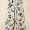 Beige Retro Floral Print Turn-up Cuffed Hem Loose Jeans - Damesmode Afbeelding 5 - Foto 5
