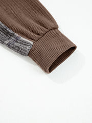 Brown Plaid Patchwork Button Down Drawstring Hooded Shacket - Damesmode Afbeelding 8 - Miniatuur