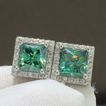 2 Carat Moissanite Square Stud Earrings | Redblad 18K Solid Gold & Certified Diamond Earrings