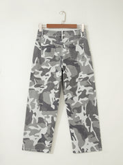 Jeans Shift en Coton Moulant Motif Camo vert - Miniatuur