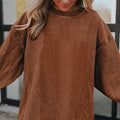 Smoke Gray geripptes Cord – übergroßer Sweatshirt - Foto 6