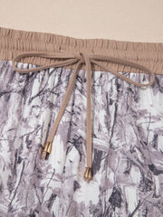Khaki Camo Woodland Print Kordelzug Active Shorts - Miniatuur