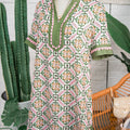 Multicolour Boho Geometric Flower Print Short Sleeve Loose Mini Dress - Foto 6