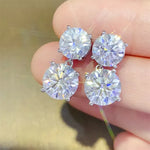 10 Carat Moissanite 925 Sterling Silver Earrings | Redblad 18K Solid Gold & Certified Diamond Earrings