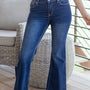 Sail Blue Western Stitch Patched Pocket Bootcut Jeans