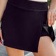 Zwart Effen Color Wikkelped Side Slit Skort