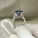 10 Carat Moissanite 925 Sterling Silver Ring | Redblad 18K Solid Gold & Certified Diamond Rings