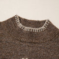 Pullover mit langen Ärmeln mit Chicory Coffee Blumenmuster und hohem Ausschnitt - Foto 6