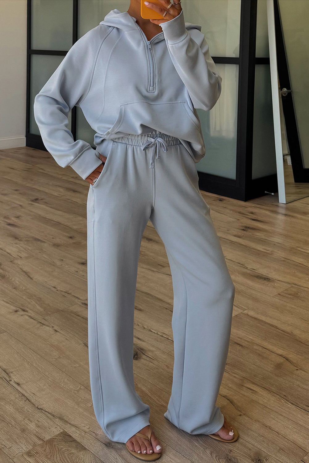 Jet Stream con Mezza Cerniera con Manica e Manica Pantaloni Attivi 2 Pezzi Outfit