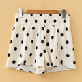 Sky Blue Polka Dot Print Shirred High Waist Casual Shorts - Foto 6
