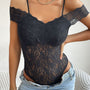 Perfee Lace Cold-Shoulder Bodysuit