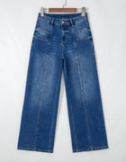 Sky Blue Tailored Seam Detail Womens Shift Jeans