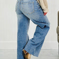 Mist Blue Distressed Detail Tummy Control Raw Hem Jeans - Foto 2