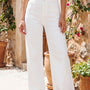 Weiße, einfarbige lockere Casual-Jeans