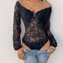 Off-Shoulder Lace Bodysuit