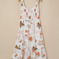 White Western Horseshoe Print U-Neck Sleeveless Midi Dress - Foto 3