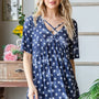 Heimish Full Size Short Sleeve Crisscross Star Babydoll Top