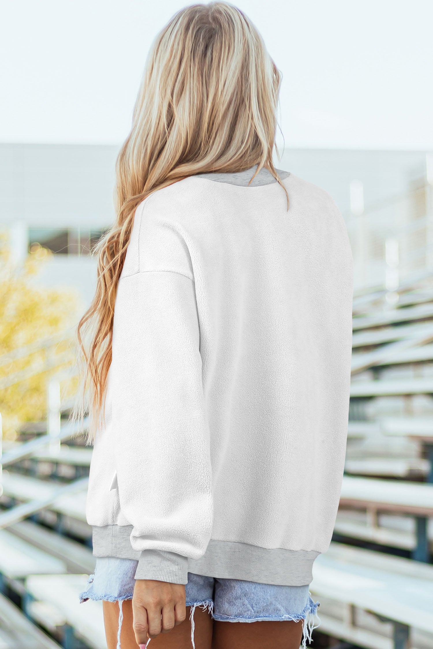 Hellgrauer ARKANSAS/AR doppelseitiger Pullover mit Mock-Neck-Reversibel
