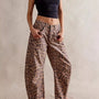 Leopard Print Wide Leg Jeans