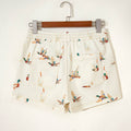 Beige Wild Duck Mallard Printed met Trekkoord Spijkerstof Shorts - Foto 6