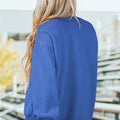 Dunkelblauer Oversize-Pullover mit Cut-Shoulder Reversible Mock-Neck-Pullover - Foto 3