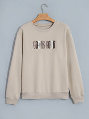 Jet Stream GOD IS GOOD Western-Pullover mit gesticktem Buchstaben und Crewneck-Pullover - Miniatuur