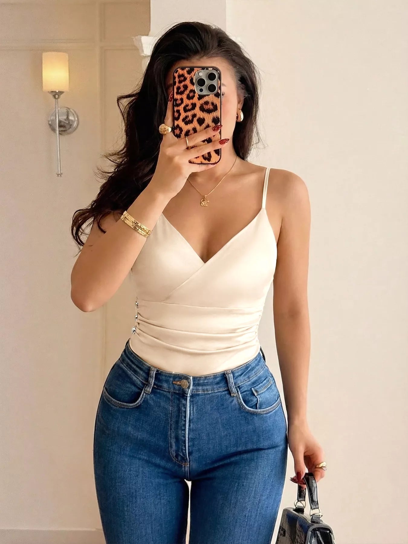 Ruched Spaghetti Strap Bodysuit - Exklusive Damenmode & Kleidung Kollektion | Redblad Deutschland