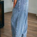 Myosotis: Große Patch-Tasche, Kordelzug, Papiertasche, Taille-Barrel-Jeans - Foto 5