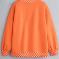 Sudadera oversized con acabado contrastante de lunares naranja - Foto 3