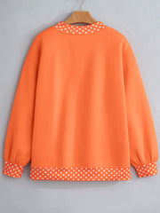 Felpa oversize con borsi contrastanti con colorblock arancione - Miniatuur