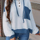 Wit Corded Colorblock Patch Zakken met Trekkoord Hooded Top