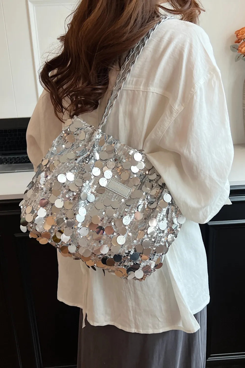Sequin Braided Strap Shoulder Bag - Luxe Damesmode & Kleding Collectie | Redblad Nederland