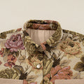 Khaki Floral Waffle Knit Patchwork Brusttaschen, geknöpfte Jacke - Foto 6